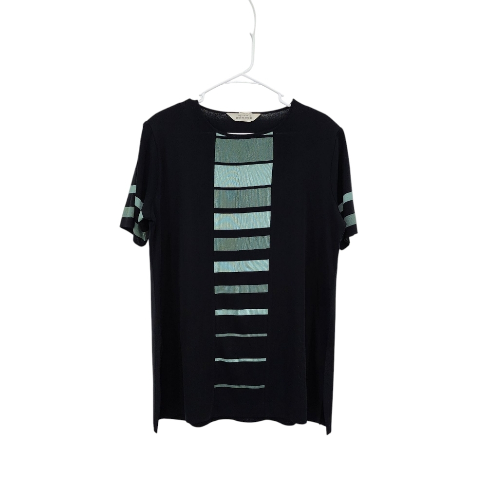 Misook Vintage Women's 100% Acrylic Stripes Crew Neck Sweater - XL